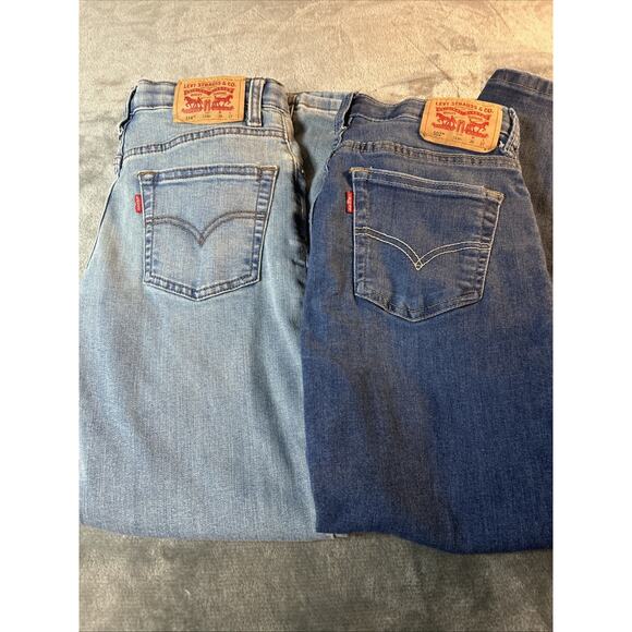 2 Pair Boys Levi's - 514 Adjustable Waist Jeans Boys 12 Reg 26x27 - 502 12 Reg - Picture 1 of 3